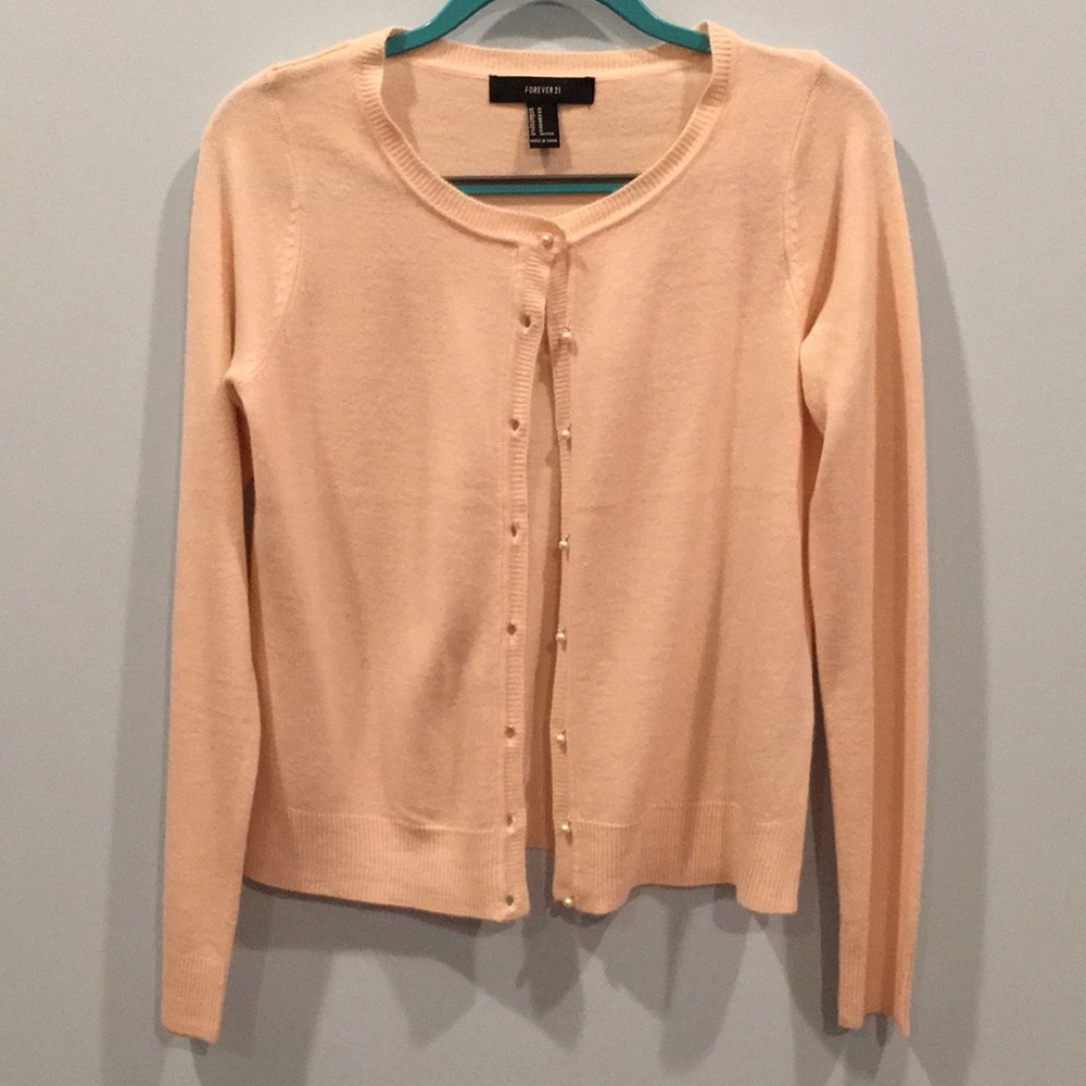 Soft pink acrylic forever 21 cardigan
